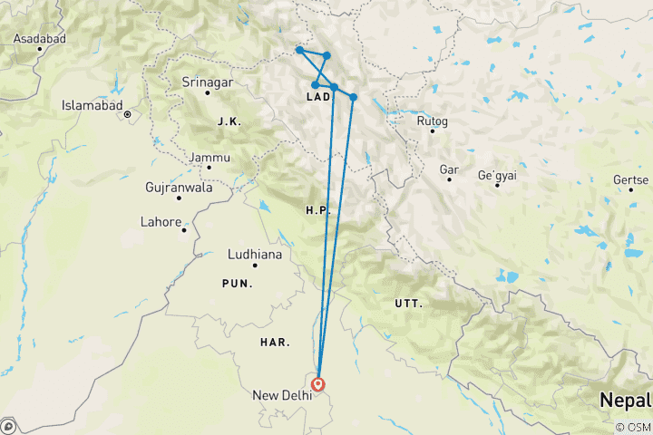 Carte du circuit Pays des Lamas