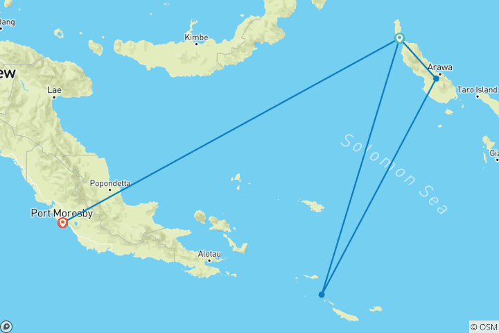 Mapa de Espectáculo cultural de Bougainville y Siwai