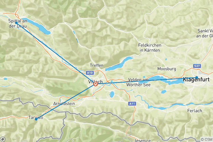 Mapa de Alpe - Adria con base en un hotel