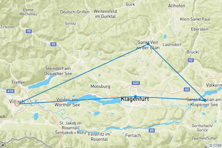 Map of Carinthian Lakes 6D/5N