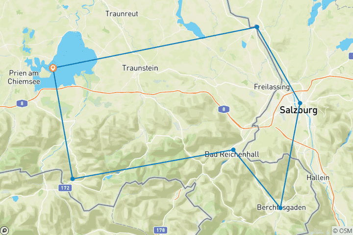 Map of Chiemgau Highlights 7D/6D