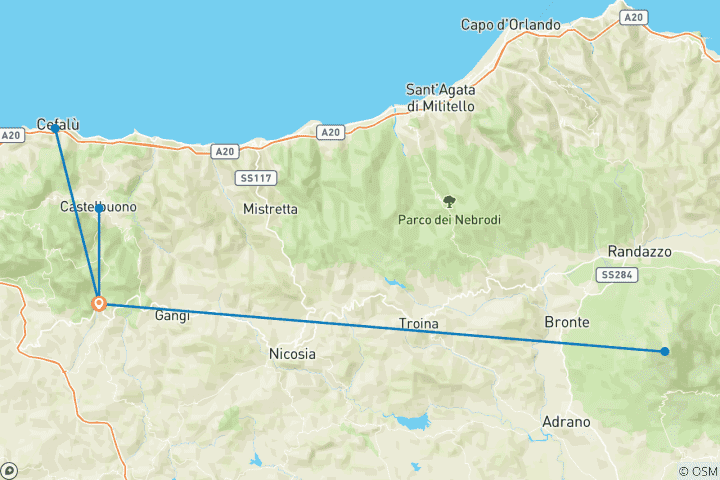 Carte du circuit Sicile - Une véritable impression de la Sicile - Les Madonies (7 jours)