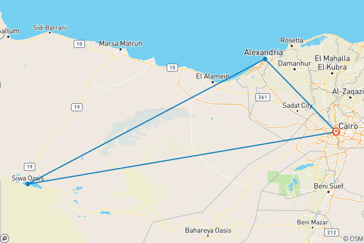 Carte du circuit Circuit de 4 jours à Alexandrie et à l'oasis de Siwa au départ du Caire