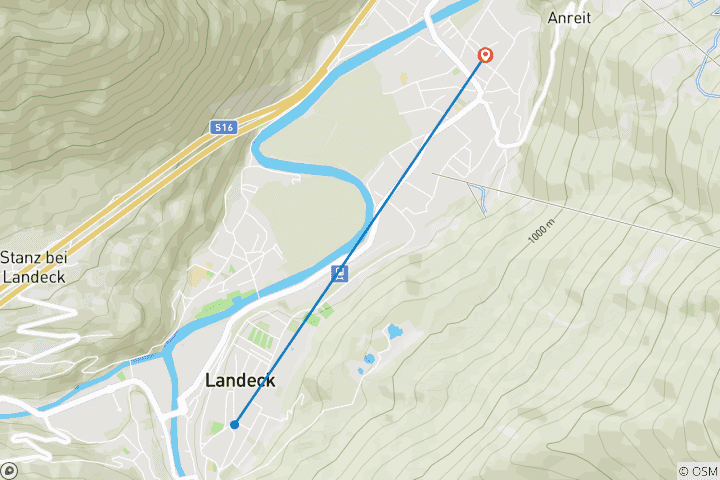 Map of Tyrolean Castle Trail individual (7 days)