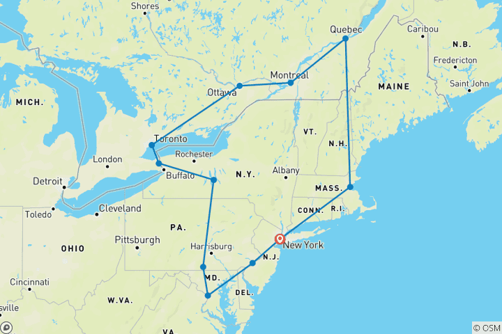 Carte du circuit Découverte de l'Est