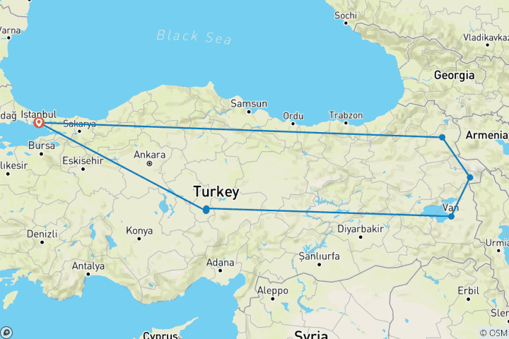 Carte du circuit Visite du feu de la Mésopotamie