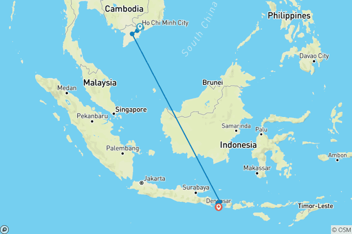 Mapa de Tesoro de Vietnam y Bali - 10 días - hoteles de 4 estrellas