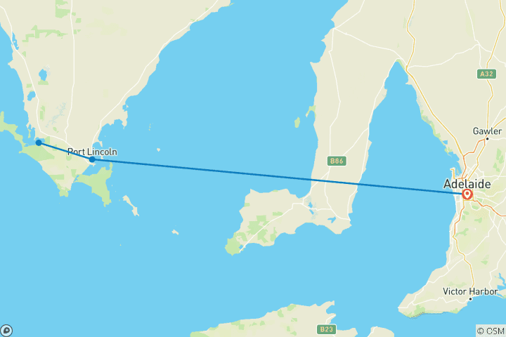 Map of 5-Day Eyre Peninsula Private Escape from Adelaide