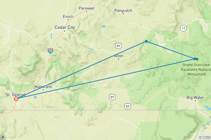 Map of Canyons of the Escalante