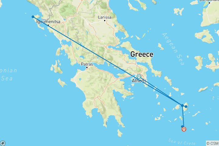 Map of Highlights of the Greek Islands