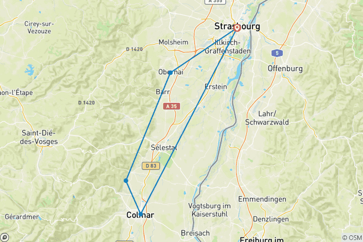Map of Charming Alsace Wine Route (5 days)