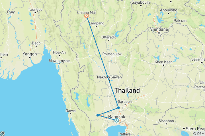 Map of Treasure of Thailand in 9 days 8 nights