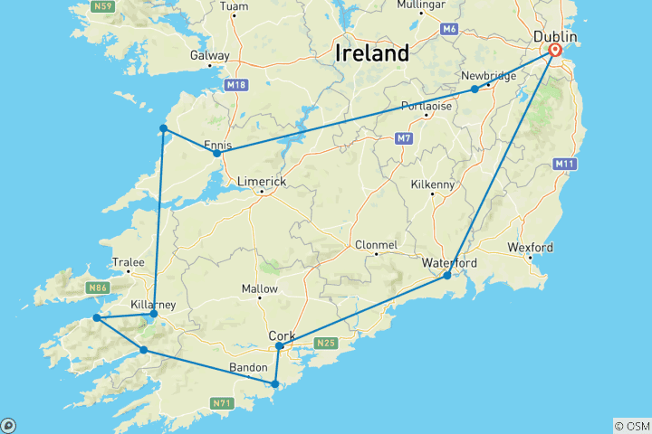 Map of Corners of Southern Ireland