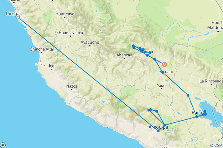 Map of The Peru of the Incas