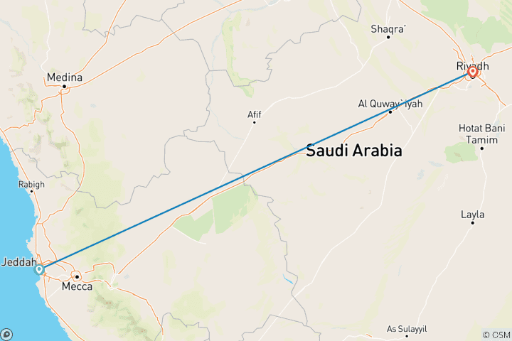 Mapa de Vacaciones en familia en Arabia Saudí a medida, salida diaria y guía privado