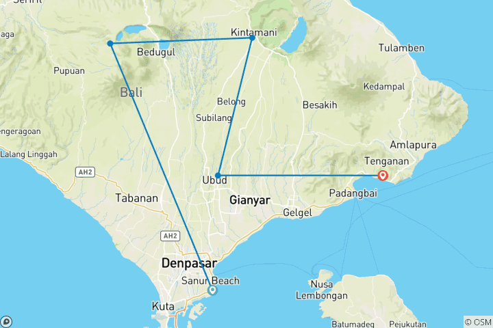 Carte du circuit Bali classique