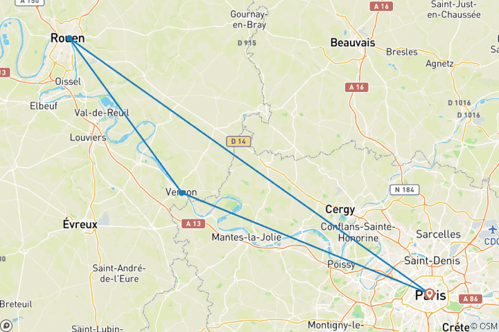 Carte du circuit Seine Rendez-vous avec Paris 2025