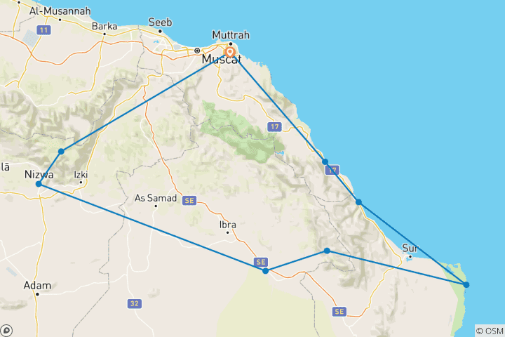 Map of Luxury Oman