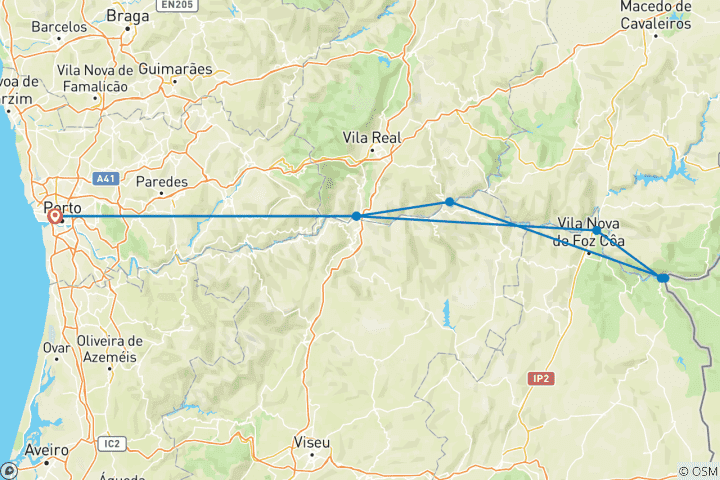 Carte du circuit Expérience Douro 2024