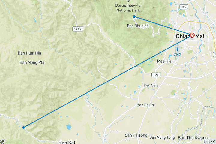 Carte du circuit Prime Chiang Mai 5 jours