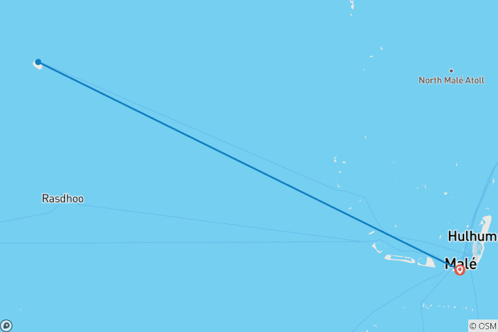 Carte du circuit Vacances sur mesure de 6 jours aux Maldives à Thoddoo, départ quotidien et guide privé