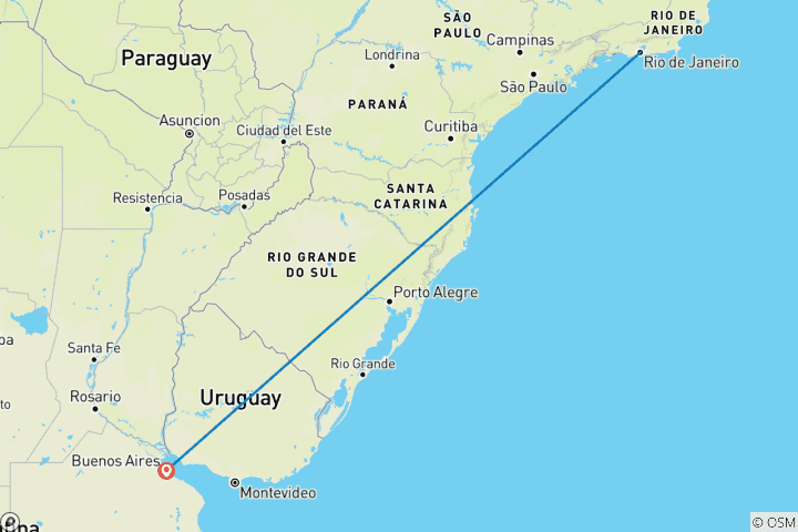 Mapa de Estancia independiente en Río de Janeiro con Buenos Aires