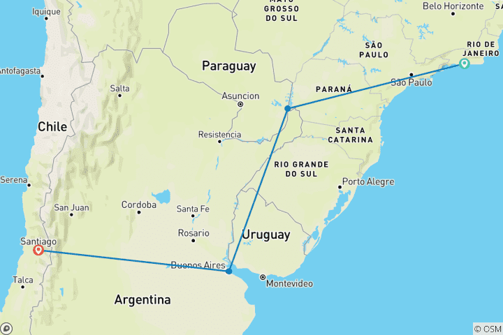 Map of Independent Brazil, Argentina & Chile