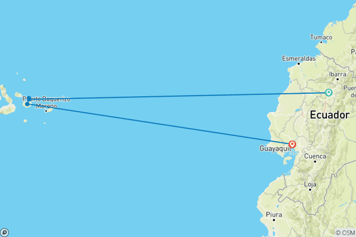 Carte du circuit Indépendant Galapagos au Finch Bay Resort