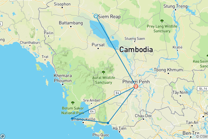 Carte du circuit Incroyable Cambodge