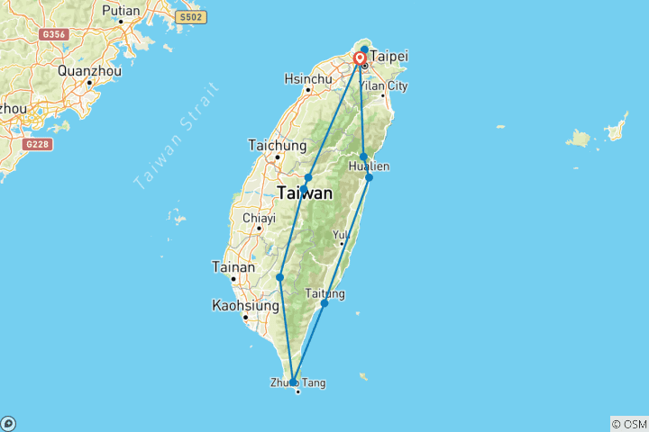 Carte du circuit Autour de Formose en Taïwan