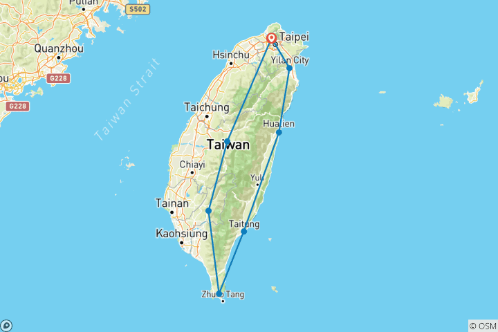 Carte du circuit Taiwan Express