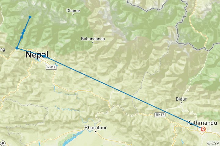 Mapa de Ascensión al pico de la Carpa - Tharpu Chuli