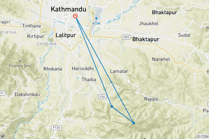 Carte du circuit Trek d'une journée à Phulchowki