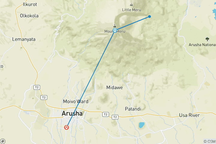 Carte du circuit 3 jours - Escalade du Mont Meru