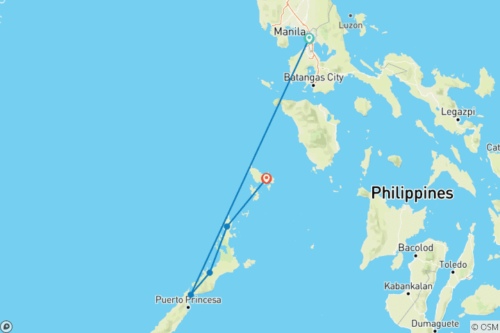 Map of Philippines Classic 14 Day -  One Life Adventures