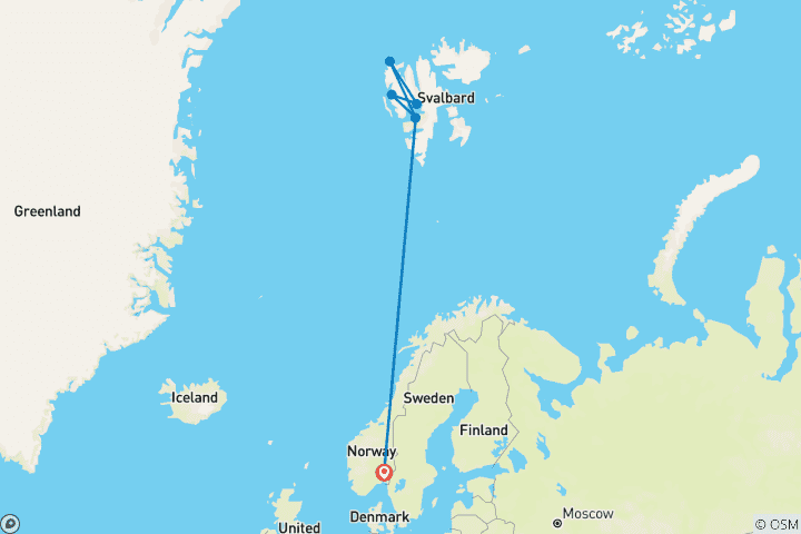 Map of Wild Wonders of the Arctic - 8 days