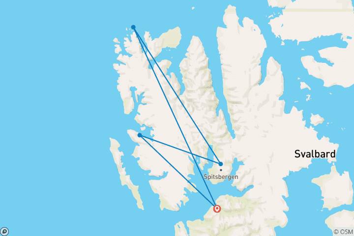 Carte du circuit Merveilles sauvages de l'Arctique - 8 jours