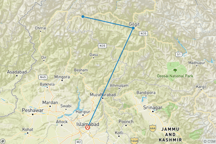 Map of Untouched Valley (Ghizer) in Hindu Kush mountains Northern Pakistan 2024-25