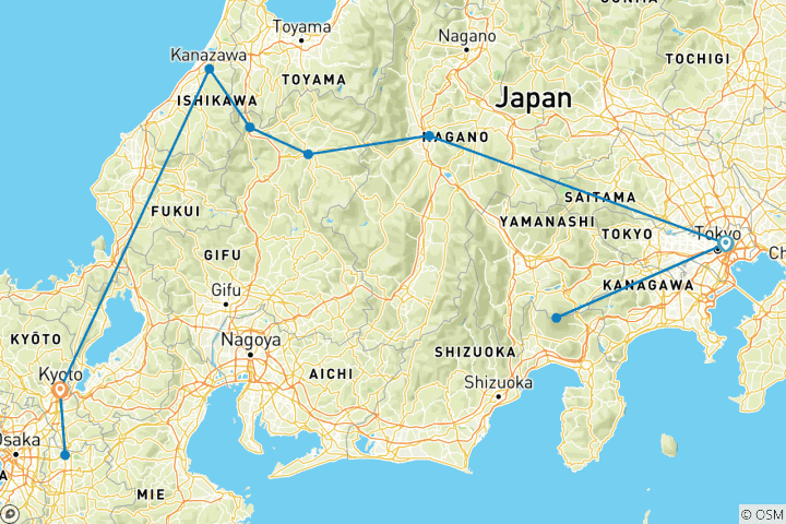 Carte du circuit Visions du Japon