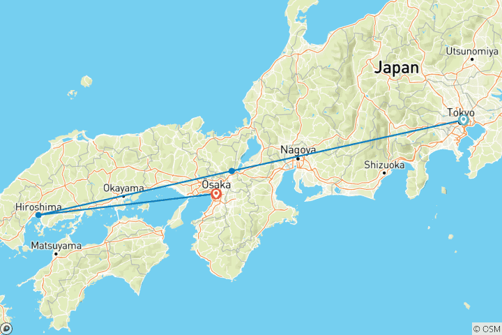 Kaart van Schatten van Japan – een onafhankelijke reis