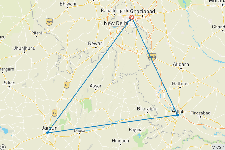 Map of Independent India: The Golden Triangle