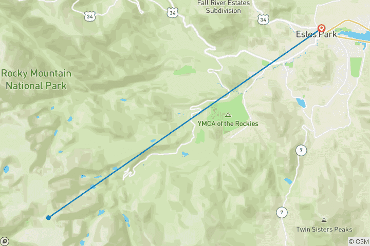 Map of Winter Hiking and Snowshoeing in Rocky Mountain National Park