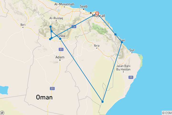 Karte von Unglaublicher Oman