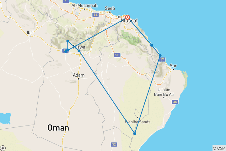 Map of Incredible Oman