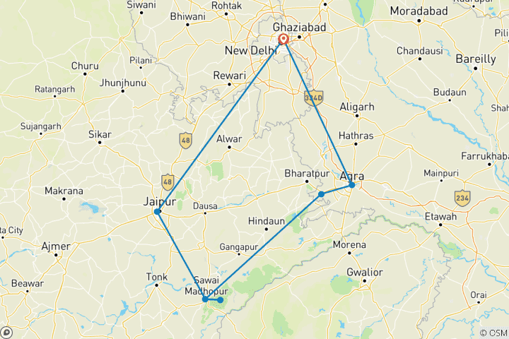 Map of India: Land of the Taj & Tigers