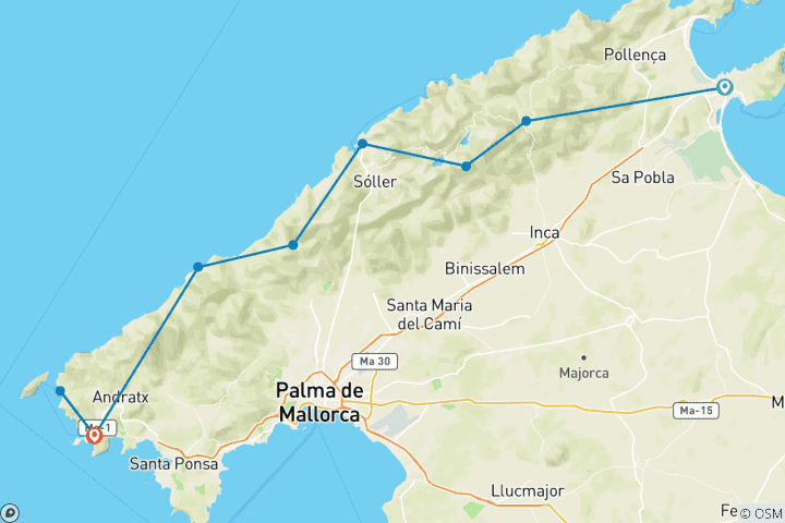 Mapa de Mallorca GR 221 9/8