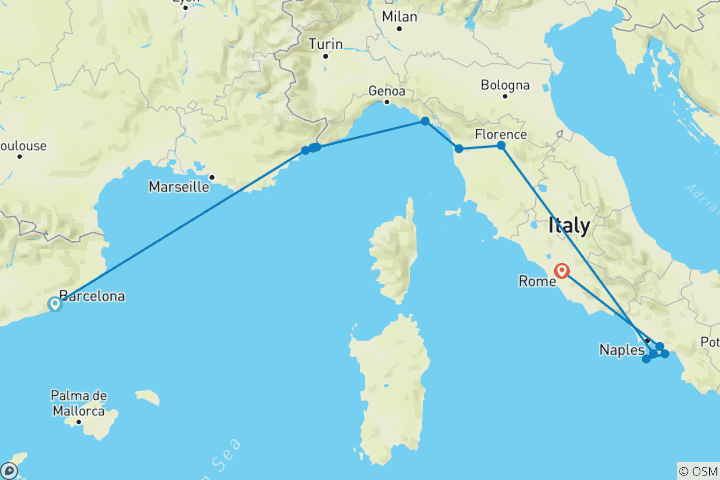 Carte du circuit Barcelona to Rome Quest (Standard, Summer ( Jusqu'à Mar '27), Classic)