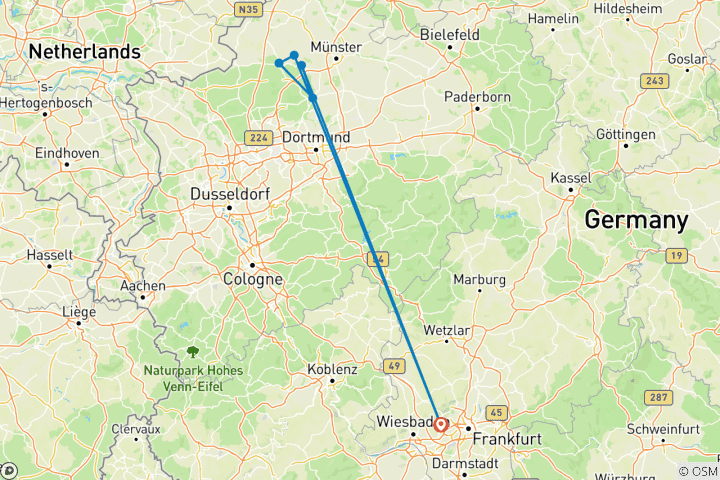 Karte von Münsterland: Schlösserschönheiten (7 Tage)