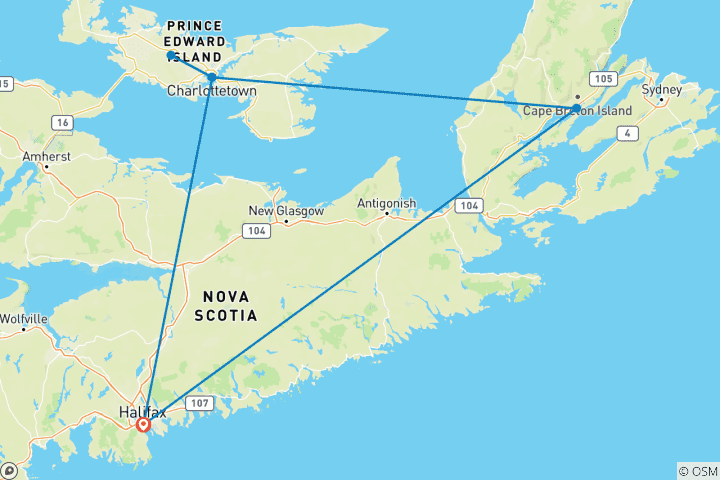 Carte du circuit Escapade dans les îles enchanteresses