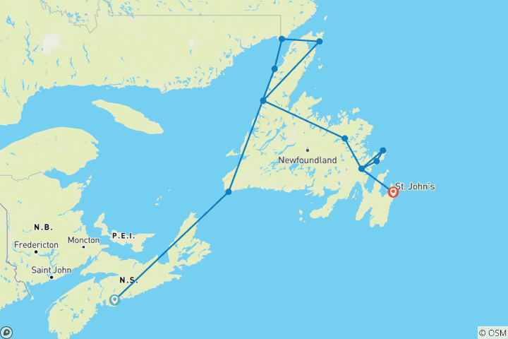 Map of Circle Newfoundland & Labrador